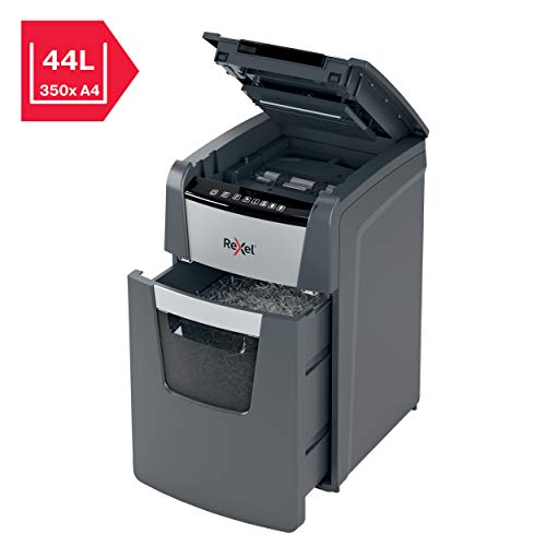 Rexel Optimum Auto Feed+ 130 Sheet Automatic Cross Cut Paper Shredder, P-4 Security, Small Office Use, 44 litre Removable Bin, 2020130X