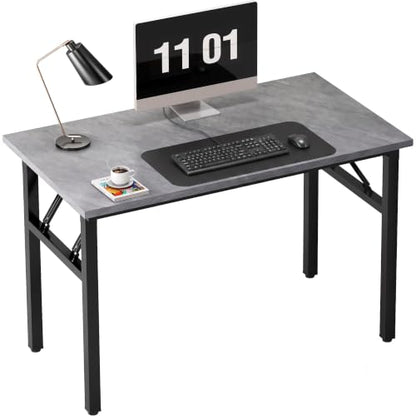 Need Small Folding Computer Desk, 39.4 Inch Writing Table, Grey - color: Grey, size: 39.4 inches