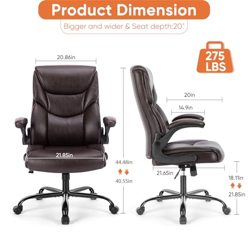 Sweetcrispy Heavy Duty Office Chair, Gaming Desk Chair 2 Pack - color: Dark Brown, style: Set of 2