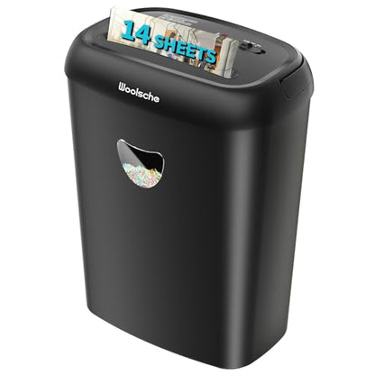 Home Office Paper Shredder,14-Sheet Cross Cut with 6.6-Gallon Basket, High Security Level P-4,3-Mode Design Shred Card/CD/Paper - size: Cross Cut-14