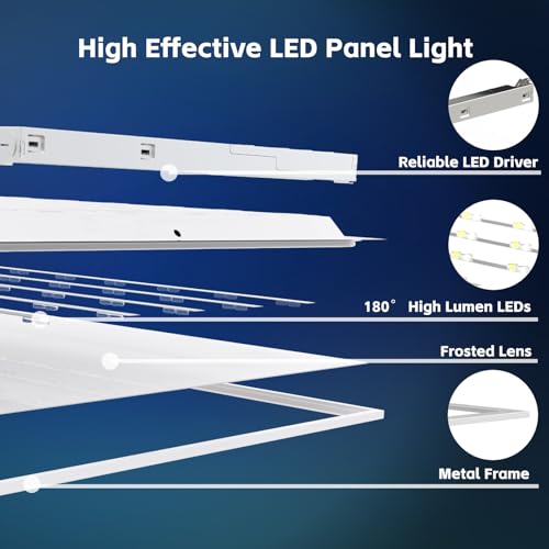 12 Pack 2x2 LED Panel Light 5CCT Selectable Drop Ceiling Light Fixture - size: 12Pack, style: 2x2