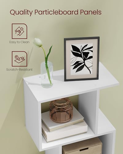 VASAGLE 5-Tier Bookcase, Open Storage, 15.7 x 9.4 x 62.8 Inches - color: Matte White, style: 5-Tier (15.7"W)