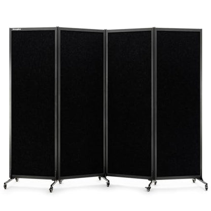 Room Partition 2.0 Upgrade Version,8'2"L* 6'7"H,4 Panel,Black - color: Black, size: 4