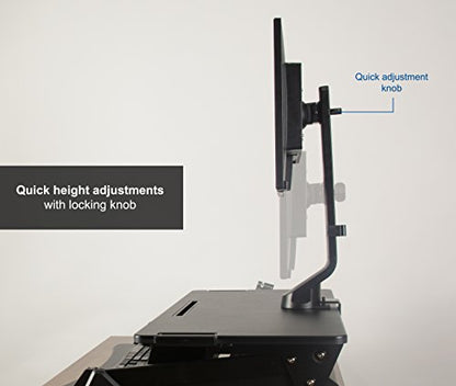 VIVO Adjustable Single Monitor Mount for Sit-Stand Workstation, Desk Converter, Monitor Arm Fits 1 Screen up to 32 inches, STAND-V001U