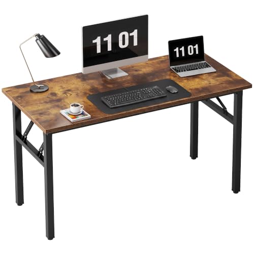 Need 47 inches Computer Desk Office Desk Folding Table with BIFMA Certification Computer Table Workstation, Rustic Brown AC5FB-120 - color: Rustic Brown, size: 47 inches