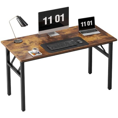 Need 47 inches Computer Desk Office Desk Folding Table with BIFMA Certification Computer Table Workstation, Rustic Brown AC5FB-120 - color: Rustic Brown, size: 47 inches