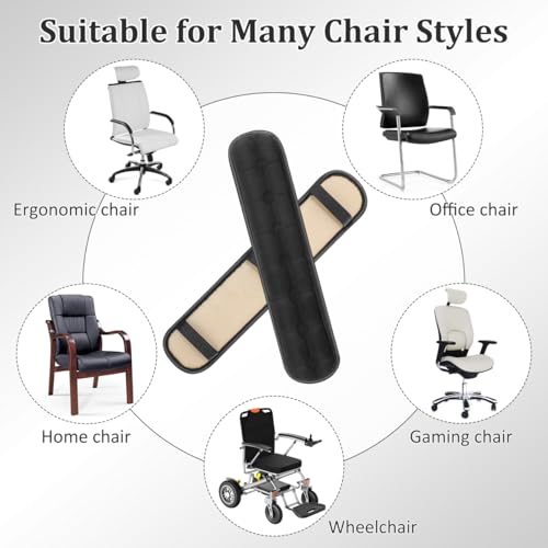 SEWACC 1 Pair Office Chair Armrest Pads, Elastic Arm Rest Covers for Desk Chair, 17.71 x 3.93 Inch - color: Black