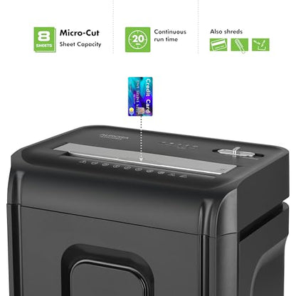 Aurora AU830MA High-Security 8-Sheet Micro-Cut Paper and Credit Card Shredder/ 20 Minutes/Security Level P-5 - style: 8-Sheet Micro-Cut