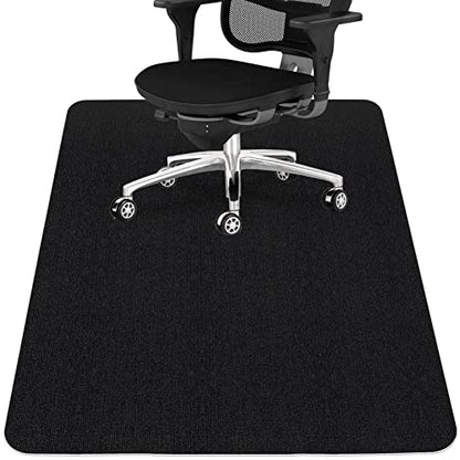 Sycoodeal Office Chair Mat for Hardwood Floor,Office Computer Gaming Chair Mat for Tile Floor,Large Floor Protector Rug,Anti-Slip,Easy to Clean,Carbon-Black (36"x55") - size: 36*55"