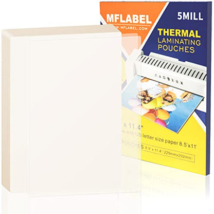 MFLABEL Thermal Laminating Pouches, 8.9 x 11.4-Inches Clear Thermal Laminating Plastic Paper Laminator Sheets for Photos Files Drawings for Use with Thermal Laminators 5 mil 3000-Pack - size: 3000 Packs, style: 5 Mill
