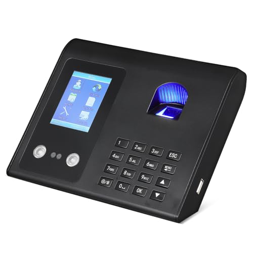 NUOBESTY 1Pc Face Recognition Clock Dual Recognition Attendance Machine with Fingerprint Reader for Office Small Business Supports Faces Fingerprints High Performance