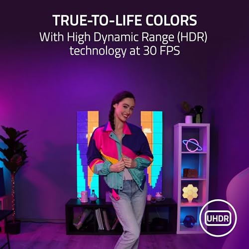 Razer Kiyo Pro Ultra 4K Webcam, Large Sensor, Built-in Mic and Shutter | Auto Light Correction, Pro Grade Content Creation, Streaming, Gaming, Video Calls, Works with PC, OBS, Zoom, Teams