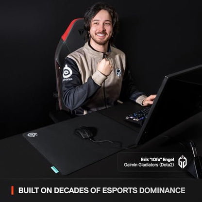 SteelSeries QcK XL Performance Balance Gaming Mousepad — Extra Density for a Smooth Glide — Low-Profile Edge Stitching — Non-Slip Neoprene Rubber Base — 15.75 x 34.43 inch — FPS, MOBAs, RTS, MMO - size: XL, style: Balance