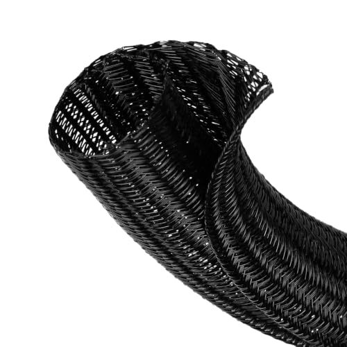 1" Cable Management Loom Wrap Sleeve Cord Wire Hider Organizer Covers - size: 1"-8ft