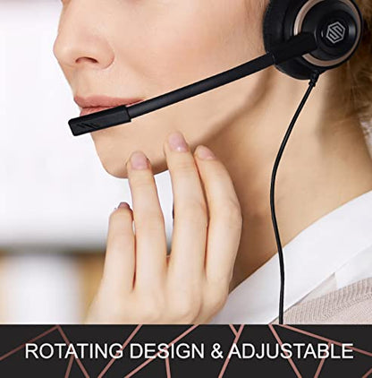 Sonitum Headset with Microphone - Noise Canceling Computer Headset for Office, Meetings, Chat- Comfortable Over-Ear PC Headphones with Rotating Mic- 3.5 Jack for Universal Connectivity (1 Pack) - size: 1 Pack
