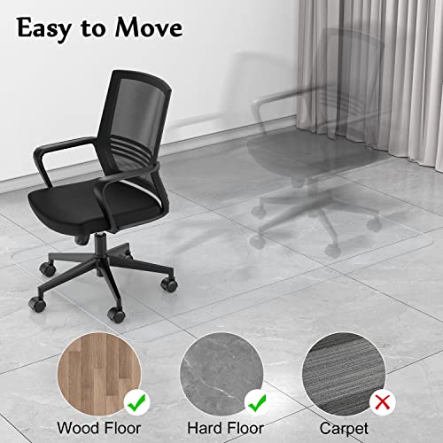 Blvornl Office Chair Mat for Hard Wood Floor, Transparent, 51 X 63in - size: 51 X 63in