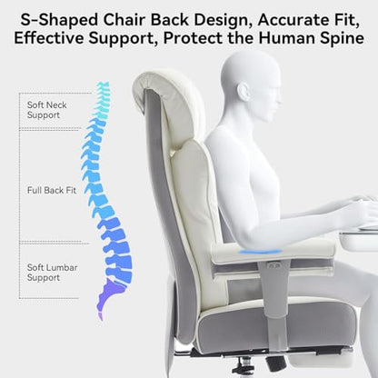 Efomao Big and Tall Executive Office Chair 400lbs - color: 3060-white