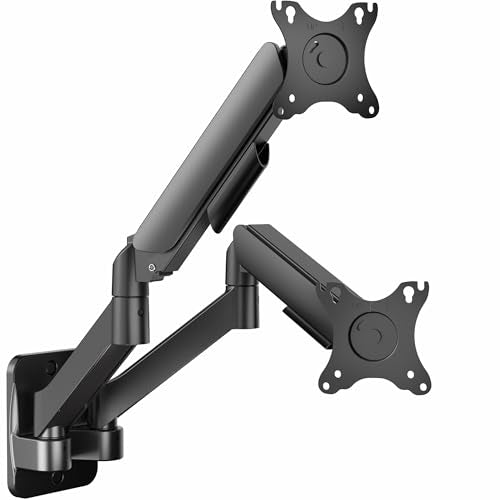 VIVO Height Adjustable Mechanical Extended Arm Dual Monitor Wall Mount Full Motion Articulating, Fits 2 Screens 17 to 32 inches, Black, MOUNT-V002G - size: Up to 32", style: Dual Mount