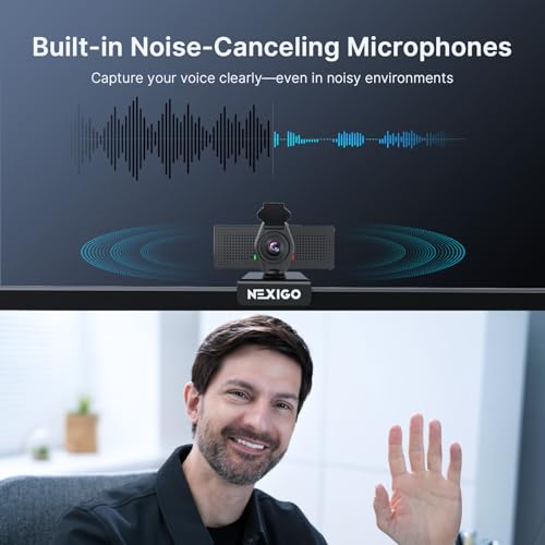 NexiGo N60 Pro 4K Webcam for PC, 4K UHD Sony Sensor, Autofocus, 1080p 60 fps, Noise-Canceling Mics, Privacy Cover, Distortion-Free Lens, 4X Digital Zoom, Works with Switch 2/Zoom/Teams/Google Meet - style: 4K Webcam