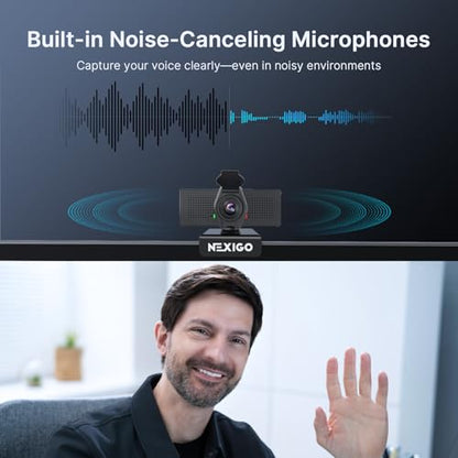NexiGo N60 Pro 4K Webcam for PC, 4K UHD Sony Sensor, Autofocus, 1080p 60 fps, Noise-Canceling Mics, Privacy Cover, Distortion-Free Lens, 4X Digital Zoom, Works with Switch 2/Zoom/Teams/Google Meet - style: 4K Webcam