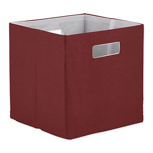 DII Collapsible Polyester Storage Cube, Solid, Lightweight and Durable, Small Square, 11x11x11, Barn Red - color: Barn Red, size: Small Square, 11x11x11"