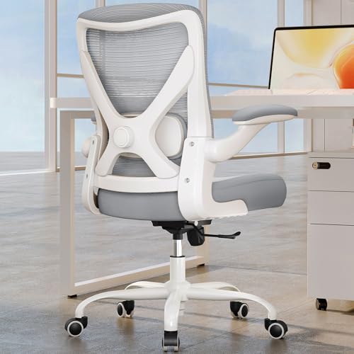 Office Chair: 330LBS Mesh Ergonomic Desk Chair Comfy with 3D Lumbar& Swivel - color: Grey, size: Pack of 1