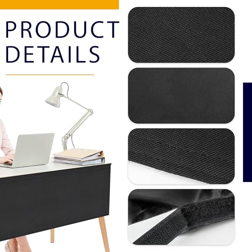 60" Under Desk Privacy Panel Self-Adhesive Modesty Panel 600D Heavy Duty Desk Skirt Privacy Divider for Office Home or Standing Workstation Concealer Shield - size: Black - 60"W