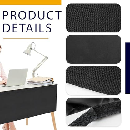 60" Under Desk Privacy Panel Self-Adhesive Modesty Panel 600D Heavy Duty Desk Skirt Privacy Divider for Office Home or Standing Workstation Concealer Shield - size: Black - 60"W