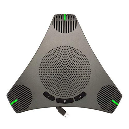 USB Conference Speakerphone with Omnidirectional 360 Microphone for 8-10 People, Intelligent DSP Noise Reduction for Video Meetings (Gray)