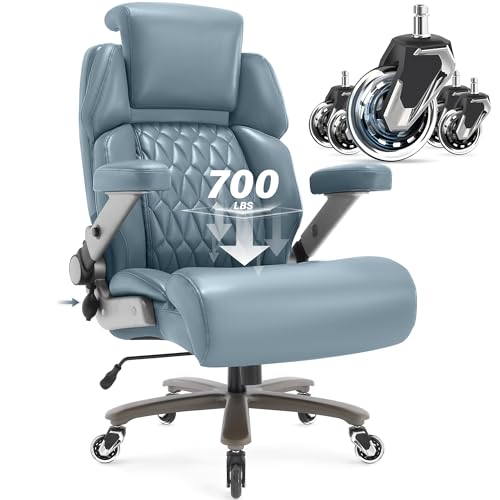 Big and Tall Office Chair 700lbs, Ergonomic High Back Computer Desk Chair - color: Blue
