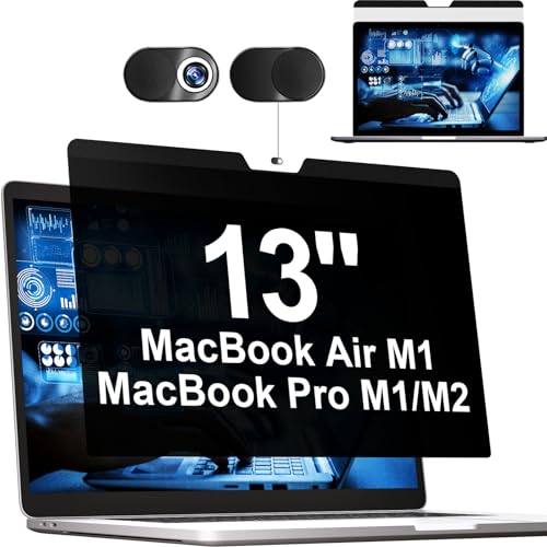Mamol Magnetic Privacy Screen MacBook Air 13 Inch(2018-2021, M1), Removable Anti Blue Light Glare Filter Screen Protector with Camera Cover for Mac air 13'' - size: Macbook Air 13 Inch (2018-2021)