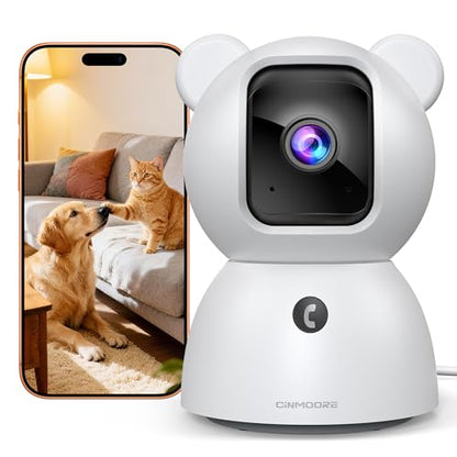 2.5K Camera for Home Security, Non-Subscription AI Human/Pet/Crying Detection, 4MP Dog/Cat/Pet Camera Indoor with Phone App, Pan Tilt 2.4G WiFi Indoor Cameras, IR Night Vision, Full Duplex 2-Way Audio - style: 2.5K Camera