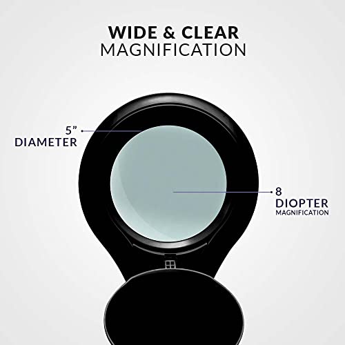 Neatfi LED Magnifying Lamp, 1200 Lumens, 5-Inch 8-Diopter Lens (Black) - color: Black, size: 8-Diopter