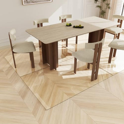 Koonmi Tempered Glass Chair Mat 40"x60" - Premium Office Chair Mat for Hardwood Floors & Low-Pile Carpet with 4 Non-Slip Pads - Thick Scratch-Resistant Surface - size: 40*60