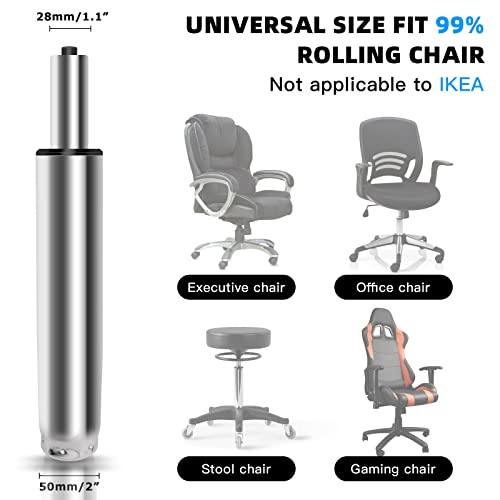 Omyoffice 5.5” Office Chair Cylinder Replacement, Class 4 Piston (Silver) | Heavy-Duty 1000 lbs, Hydraulic Pneumatic Gas Lift, Universal Fit Most Executive Gaming Desk Chairs - color: Silver