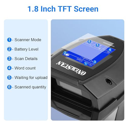 Barcode Scanner, OEWSCAN Wireless Bar Code Scanners Handheld 1D&2D&PDF417 Inventory Scanner Data Terminal Inventory Device QR Code Reader with 2 Inch TFT Screen - color: NS-760WT