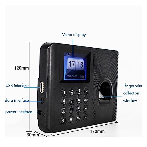 Time Clocks Biometric Fingerprint Attendance Machine USB Fingerprint Password Attendance System Time Clock Employee Checking-in Recorder,