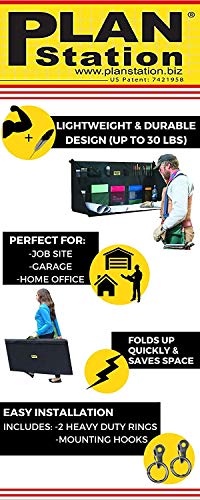 Mini Portable Standing Desk, Workbench, Work Station, Storage for Jobsite, Garage, Office, Shop, Hanging Work Surface, Black (WS3700) - style: Small, 20+ Pockets