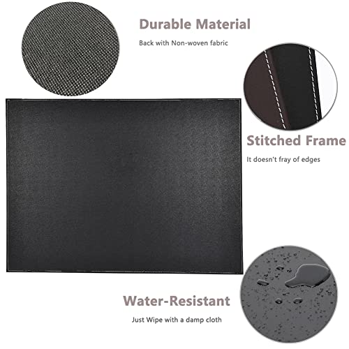 KINGFOM Desk Pad & Mat 24" x 18" Protector Large Mouse Pad PU Leather for Desktops and Laptops (Black) - color: Black-a110