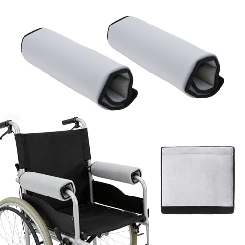 Replacement Armrest Pads for Office Chair, Breathable Mesh & Memory Foam Arm Rest Covers, Universal Fit for Desk Chair/Wheelchair, Soft Ergonomic Arm Pads Set of 2 (Gray)