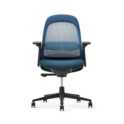 Haworth Breck Ergonomic Office Chair, Home Office Desk Chair, Lagoon | Computer Desk Chair with Height-Adjustable Lumbar Support, Black Trim, and 4D-Arms - color: Lagoon, style: Black Trim