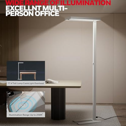 Honeywell 02E LED Floor Lamp, 16000LM Sunturalux Eye Caring Standing Light | 4000K 155W Natural Daylight Dimmable Reading Lamp, Modern Floor Lamp for Home Office Living Room Bedroom - style: 16000LM