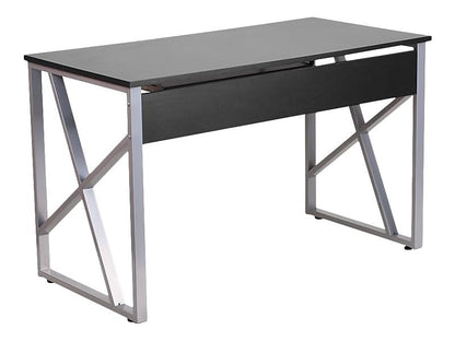 Flash Furniture Computer Desk with Pull-Out Keyboard Tray, Black | Cross-Brace Frame