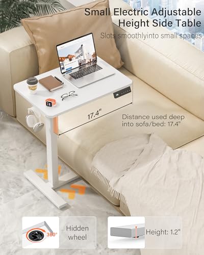 FiCiHi 24"x 16" Electric Standing Desk, Mobile Sit Stand Up Desk, White - color: White, size: 24" x 16"