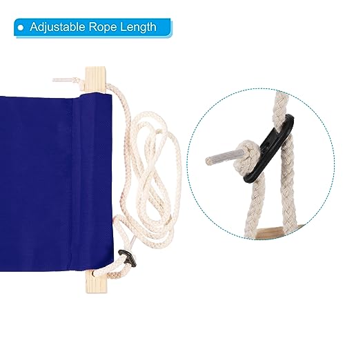 PATIKIL Foot Hammock Under Desk, Adjustable Foot Rest Sling with Hooks Portable Desk Footrest for Airplane Travel Home Office, Dark Blue Style 1 - color: Dark Blue