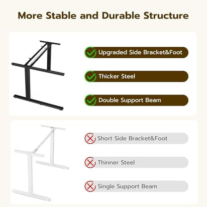 Acrolix L Shaped Electric Standing Desk, 59x40 Inch Reversible, Rustic Brown - color: Rustic Brown, size: 59