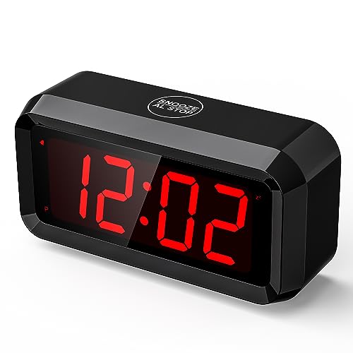 Alarm Clock,Digital Alarm Clock for Bedrooms,Battery Operated Clock,Adjustable 3 Brightness,1.2 inch LED Time Display, 12/24Hr, Cordless,Snooze (Black) - color: Black