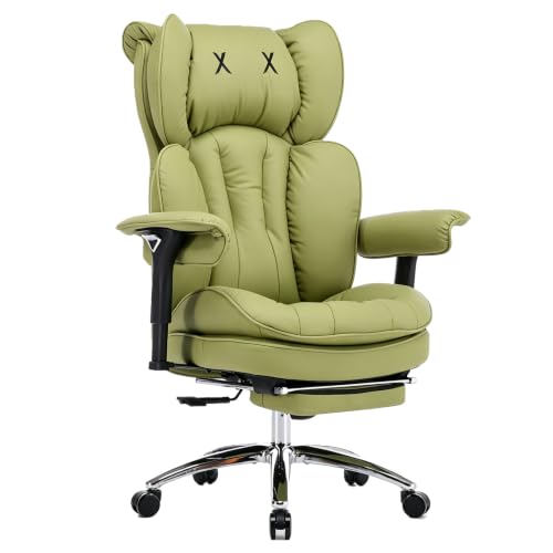 Big & Tall Office Chair, 400lbs Executive Chair with Footrest, Green - color: Green