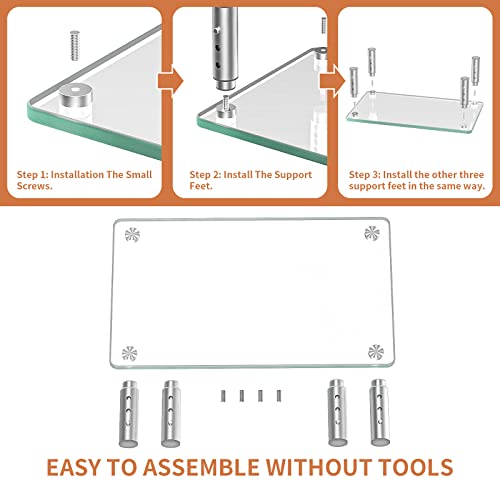 Hemudu Monitor Stand -3 Adjustable Height Monitor Riser, Computer Monitor Stand, Desktop Organizer, Monitor Stand Riser for PC, Computer, Laptop Clear