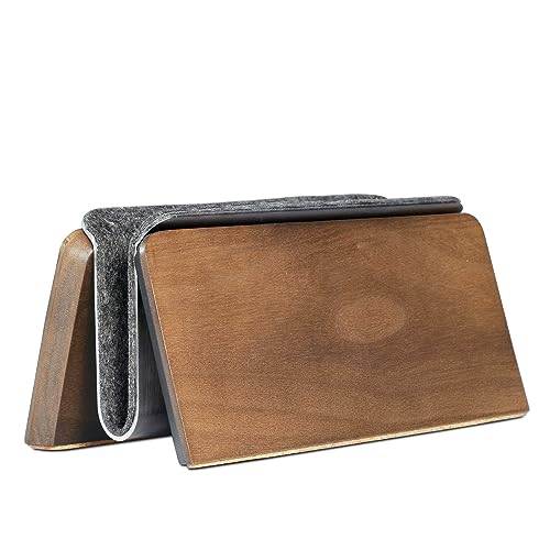 Vertical Laptop Stand for Desk, Wooden Laptop Holder Vertical for MacBook, HP, Samsung, Chrome Book and Other Laptops(Walnut) - color: Walnut-03